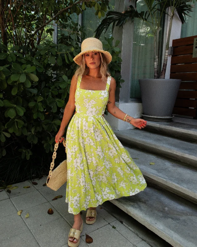 Best Seller Kahului Floral Print Cutout Midi Dress
