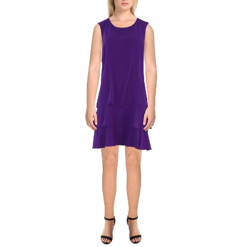 Super Sale Lauren Ralph Lauren Womens Mini Ruffled Shift Dress