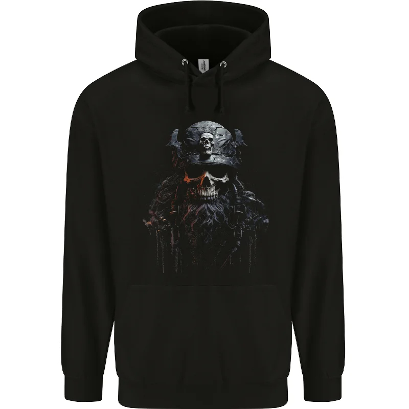 Epic Deals Hardknock Warrior Skull Viking Mens 80% Cotton Hoodie