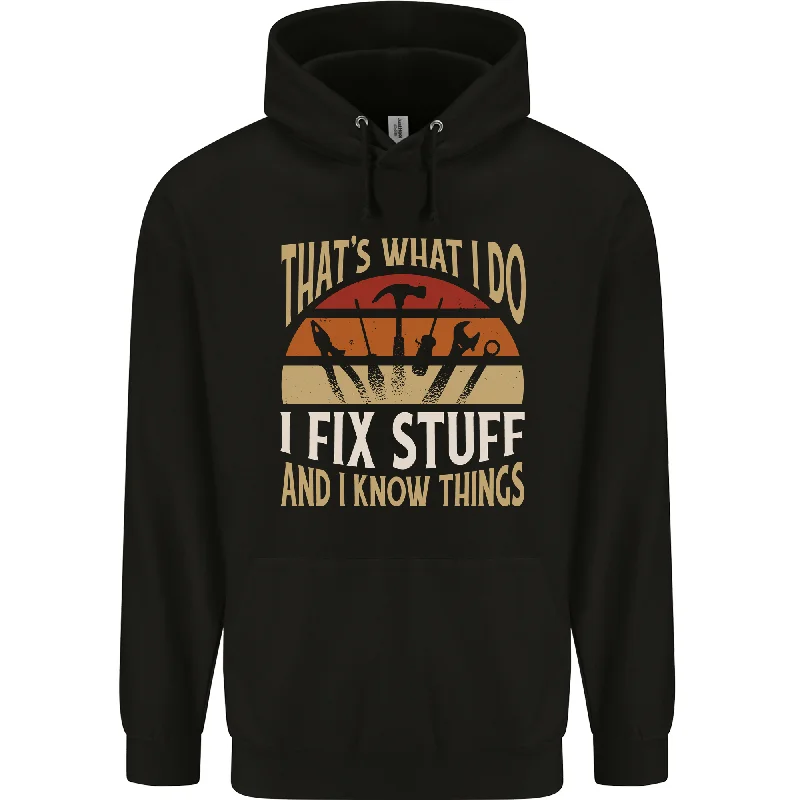 New Markdowns I Fix Stuff Funny Electrician Sparky Mechanic Mens 80% Cotton Hoodie