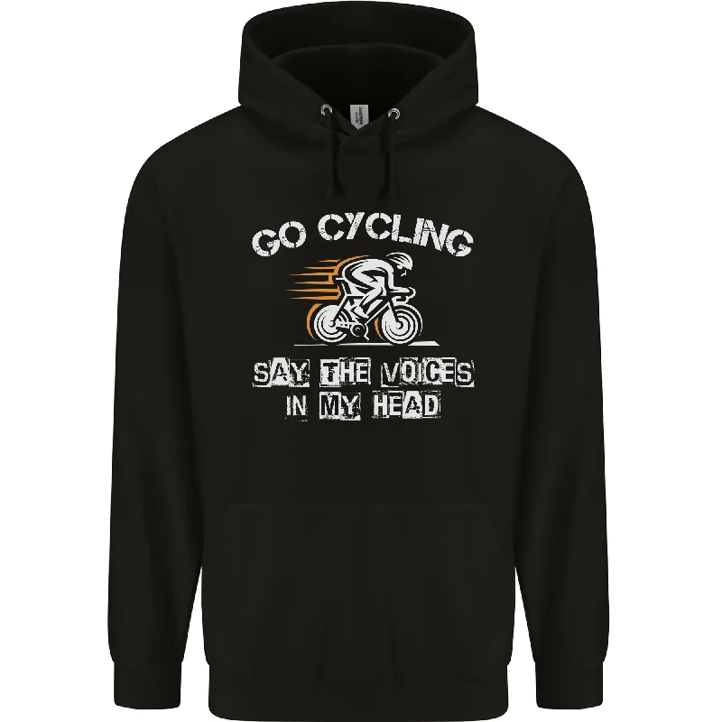 Super Bargain Go Cycling Say Voices in My Head Cyclist Mens 80% Cotton Hoodie
