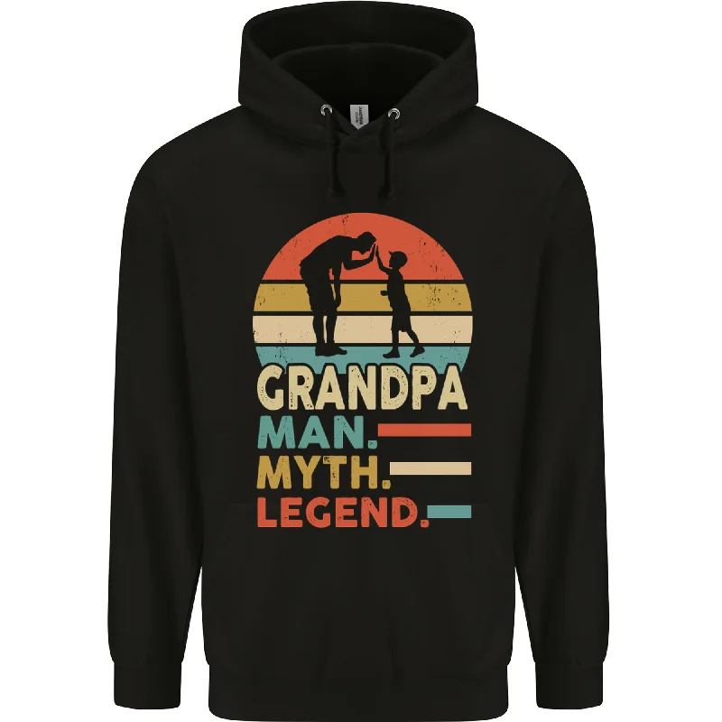 Time-Limited Offer Grandpa Man Myth Legend Funny Fathers Day Mens 80% Cotton Hoodie