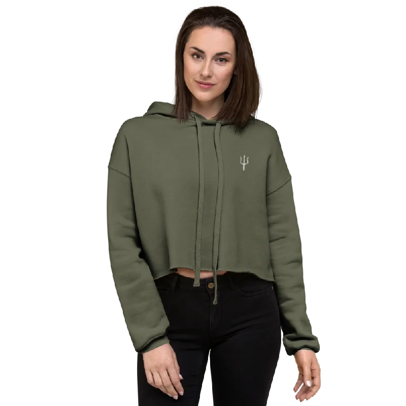 Don't Wait Women's oversized cropped hoodie - Marine green