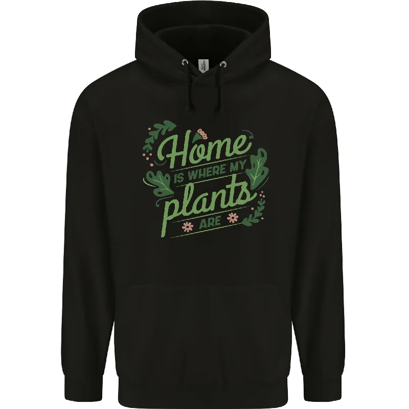 Price Smash Home is Where My Plants Are Funny Gardening Mens 80% Cotton Hoodie