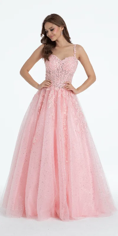 Low Prices Sweetheart Floral Embroidered Lace Up Back Ballgown
