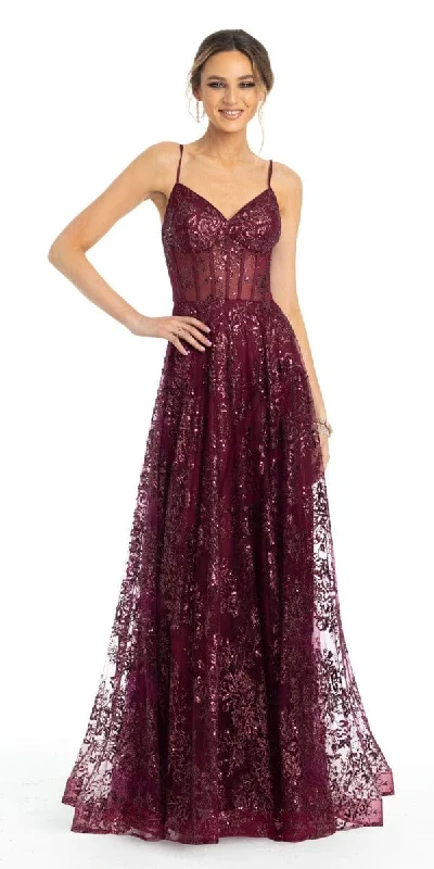 Discount Mania Sequin Glitter Corset Ballgown