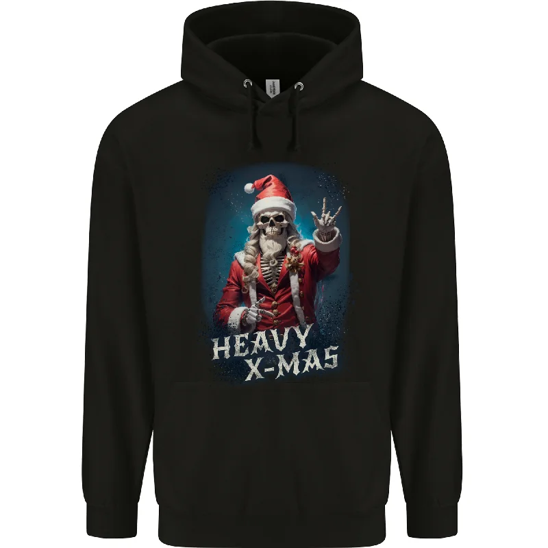 Take Advantage Heavy Christmas Rock n Roll Xmas Skull Metal Mens 80% Cotton Hoodie