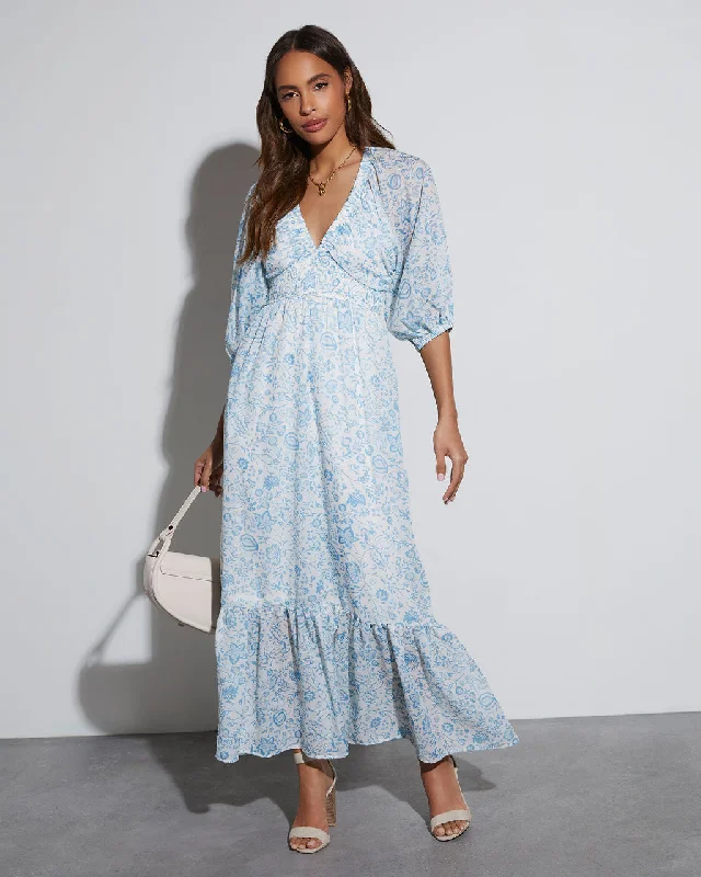 Price Break Bailey Long Sleeve Floral Maxi Dress