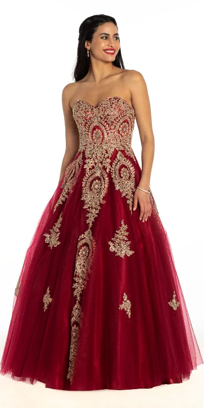 Limited Time Discount Metallic Applique Tulle Ballgown