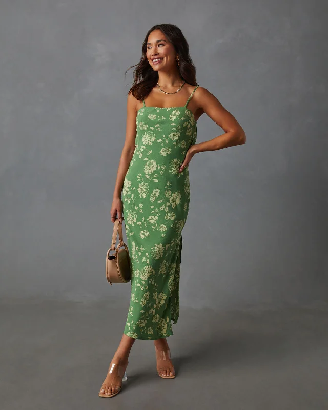Deal Alert Everly Floral Open Back Slip Midi Dress