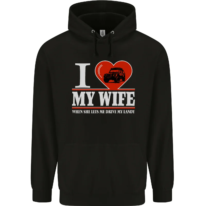 Flash Sale I Heart My Wife 4x4 Mens 80% Cotton Hoodie