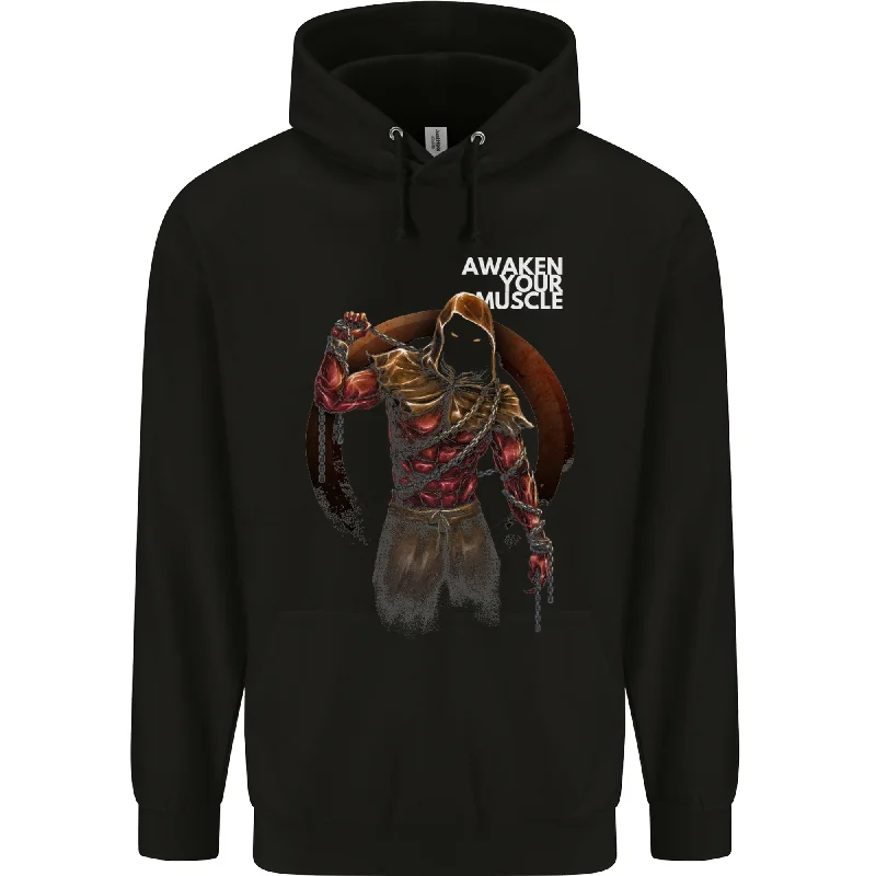 Now or Never Gym Awaken Your Muscle Training Top Demon Mens 80% Cotton Hoodie