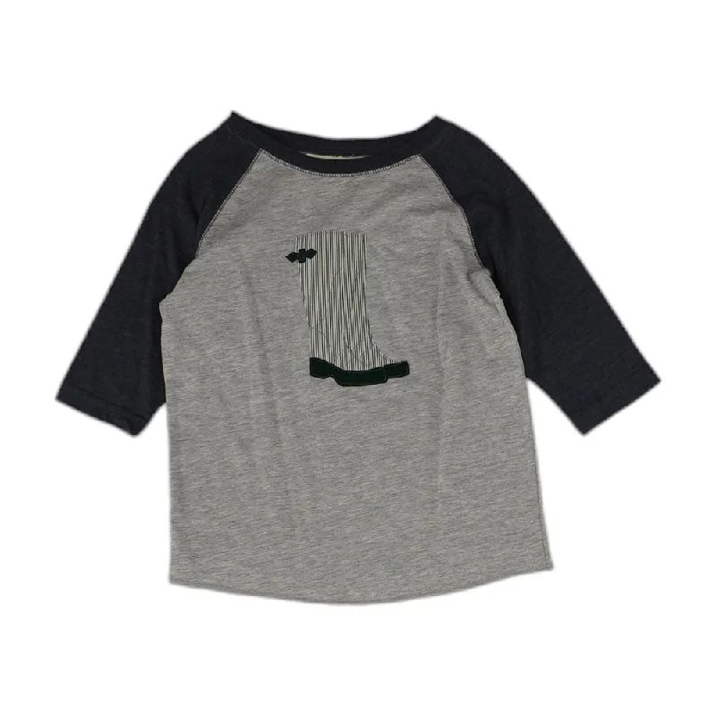 Extra Discounts Gray Color Block Raglan T-Shirt