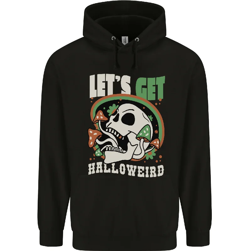 Great Bargains Halloweird Magic Mushrooms Halloween LSD Mens 80% Cotton Hoodie