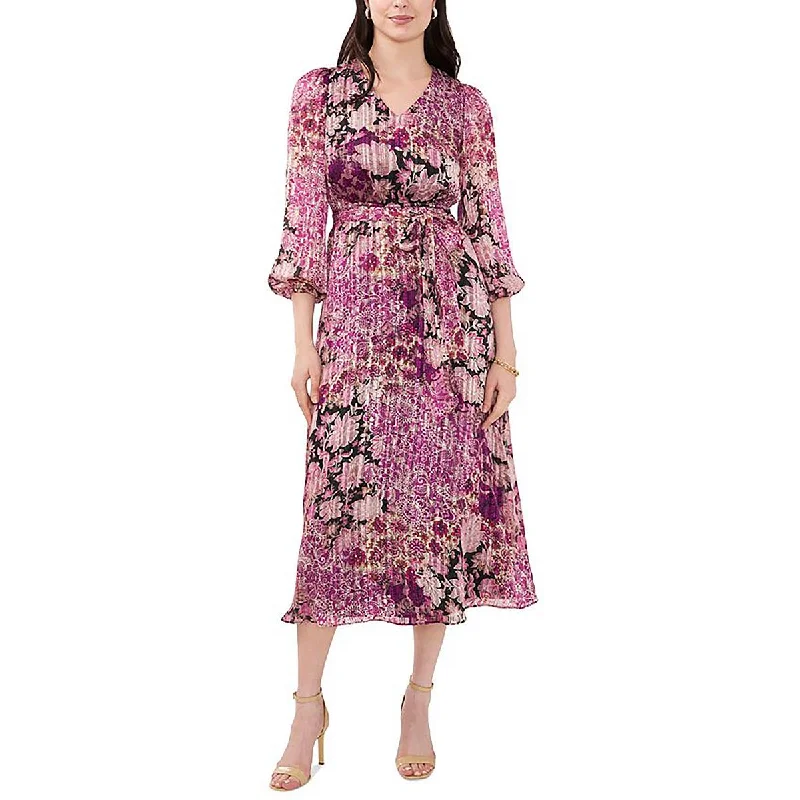 Loyalty Reward MSK Womens Petites Printed Midi Midi Dress