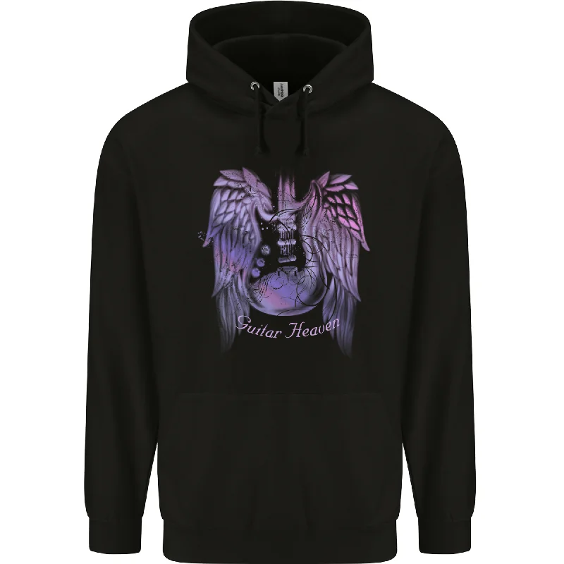 Crazy Deals Guitar Heaven Wings Guitarist Electric Bass Mens 80% Cotton Hoodie
