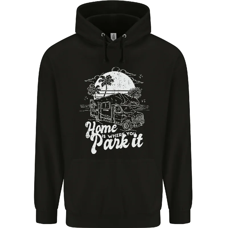 Price Meltdown Home Is Where You Park It Funny Caravan Mens 80% Cotton Hoodie