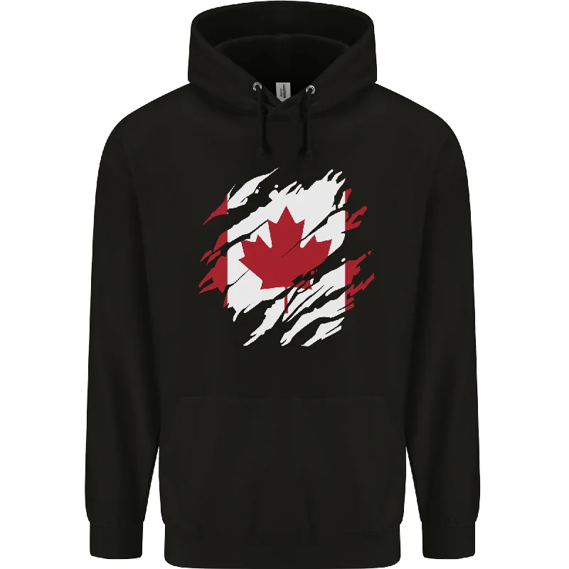 Big Discounts Torn Canada Flag Canadian Day Football Mens 80% Cotton Hoodie