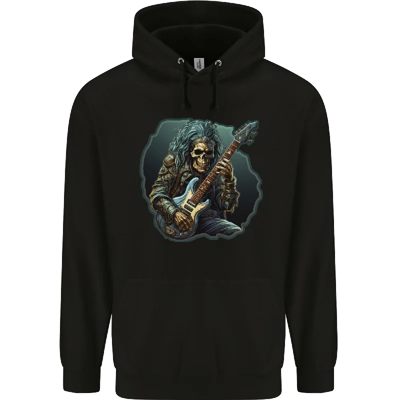 Value Deals Heavy Metal Rock Skull Guitar Music Mens 80% Cotton Hoodie