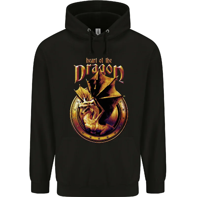 Super Bargain Heart of the Dragon Fantasy Mens 80% Cotton Hoodie