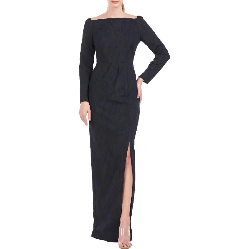 Savings Galore Kay Unger New York Womens Off-The-Shoulder Embroidered Evening Dress