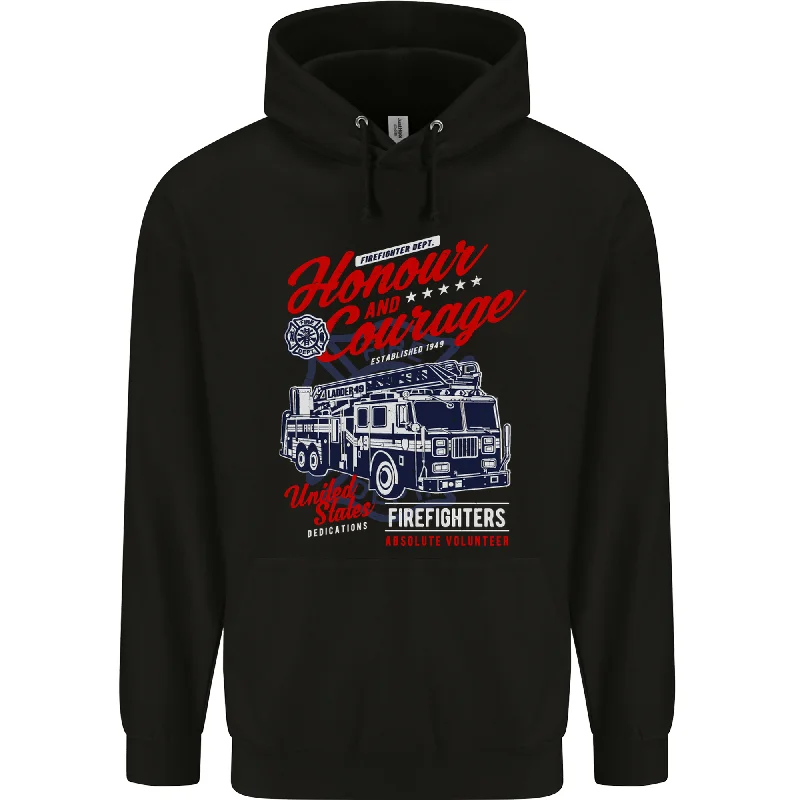 Deal Alert Honour and Courage Firefighter Fireman Mens 80% Cotton Hoodie