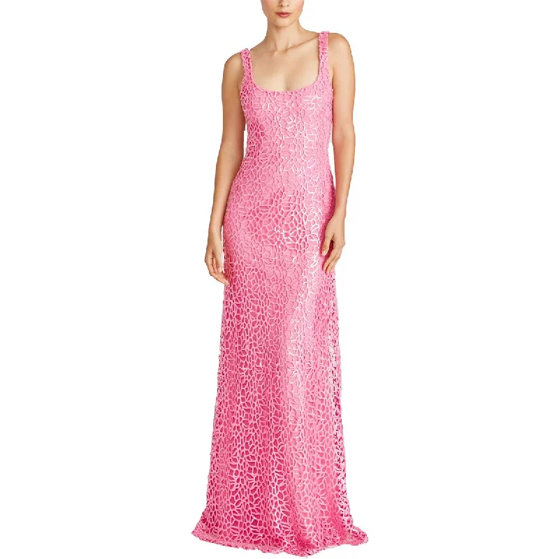 Final Clearance ML Monique Lhuillier Womens Sequined Full Length Evening Dress