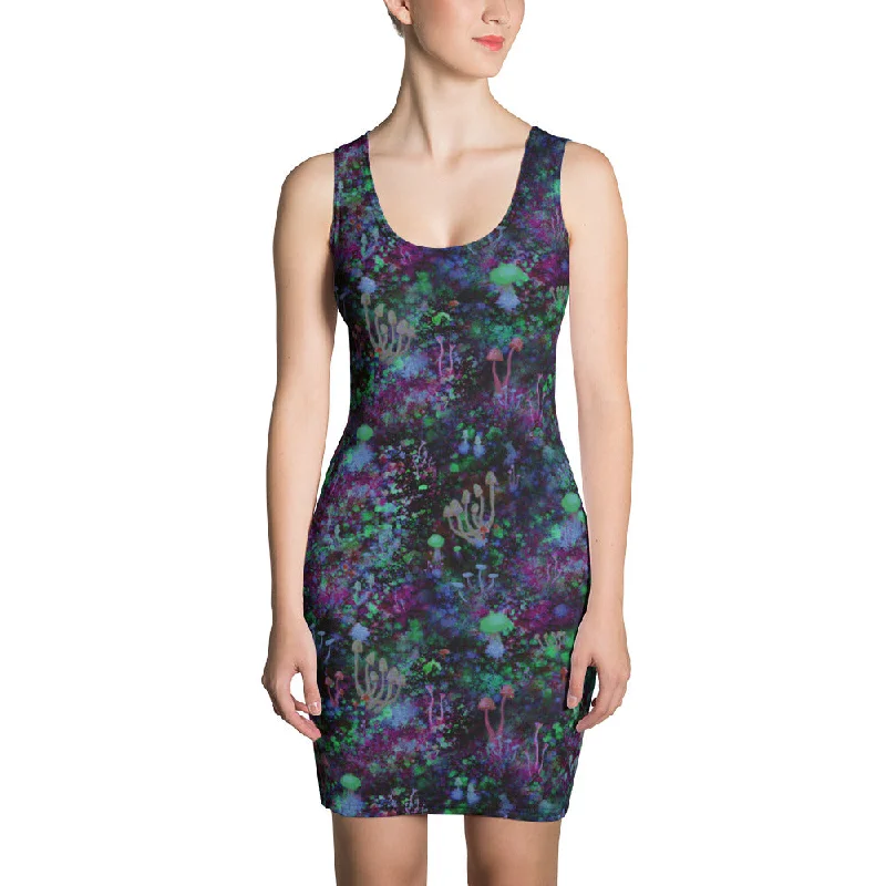 Deep Discounts Space Shrooms Bodycon Dress