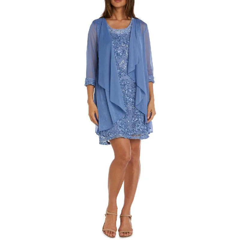 Markdowns R&M Richards Women's 2 Piece Soutache Lace Knee-Length Dress with Jacket Set
