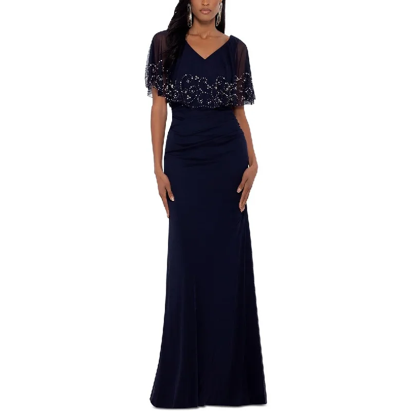 Online Only B&A by Betsy and Adam Womens Embellished Maxi Evening Dress
