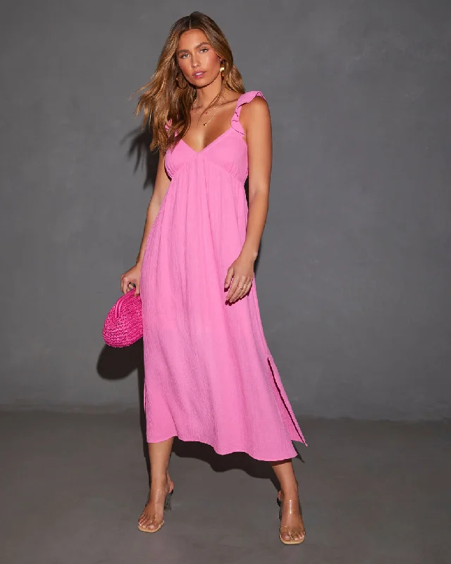 Exclusive Savings Melia Flutter Sleeve Midi Dress