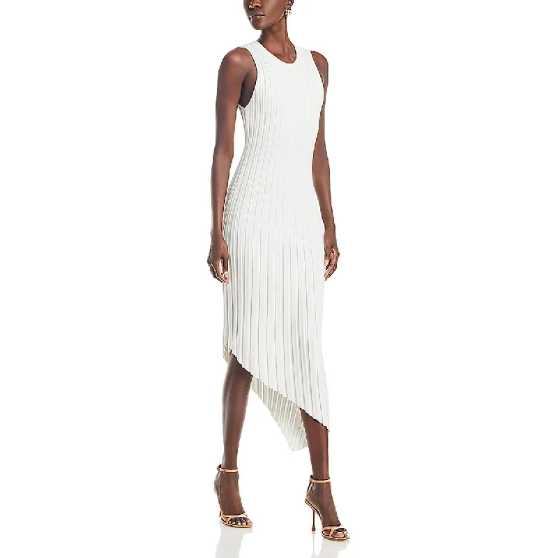 Savings Alert Line & Dot Womens Maxi Ribbed Knit Sweaterdress