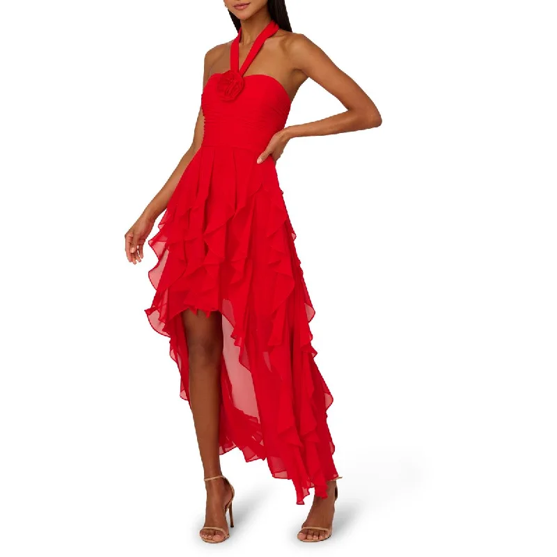 The Best Prices Adrianna Papell Womens Mesh Hi-Low Cocktail And Party Dress