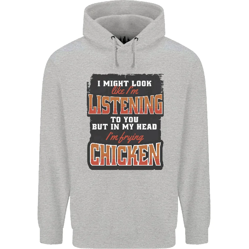 Reduced Prices In My Head I'm Frying Chicken Funny Food Mens 80% Cotton Hoodie