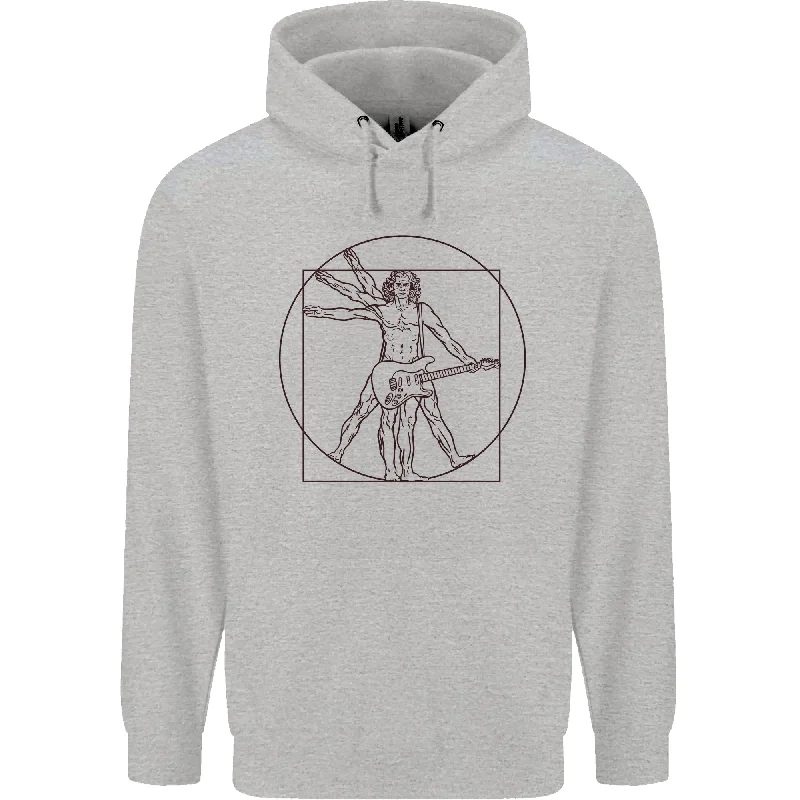 Lowest Price Guitar Vitruvian Man Guitarist Mens 80% Cotton Hoodie