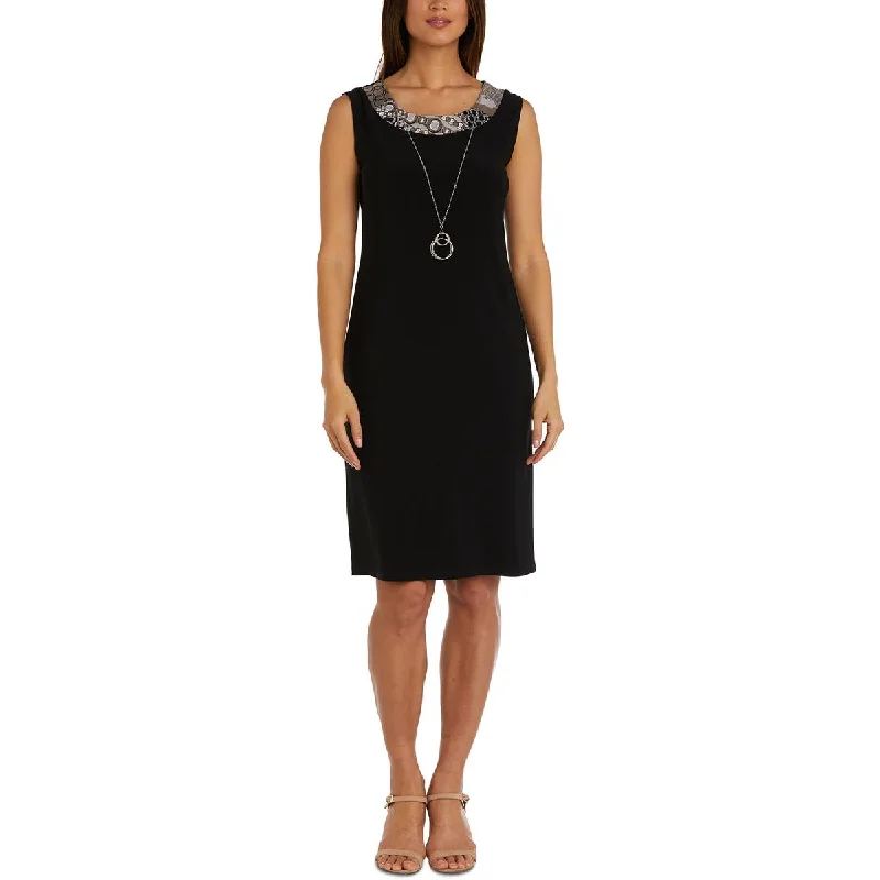 Best Deals R&M Richards Womens Petites Jersey Sleeveless Sheath Dress