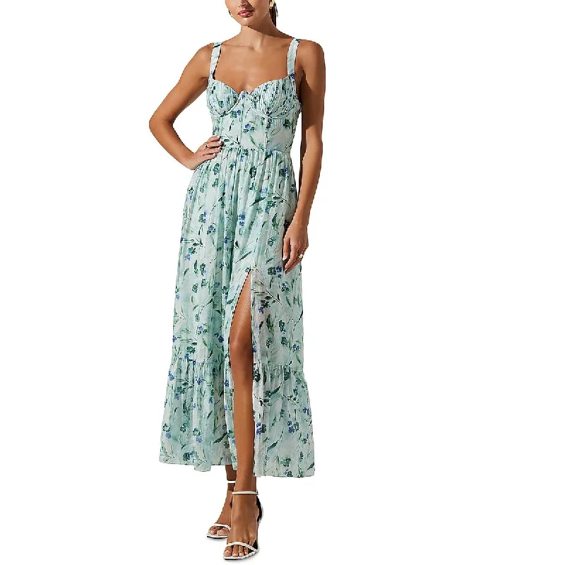 Epic Deals ASTR the Label Womens Kelby Floral Lace-Up Maxi Dress