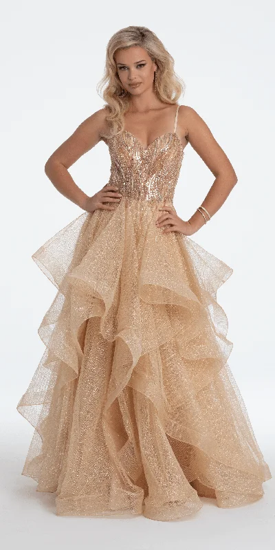 Massive Deals Beaded Corset Sweetheart Tiered Ballgown
