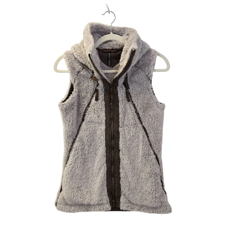Referral Discount Kuhl Flight Sherpa Fleece Stowaway Hood Vest in Stone Brown Size Small