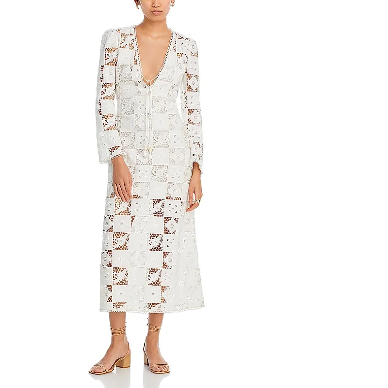 Sale Event Sea New York Womens Embroidered V-Neck Maxi Dress