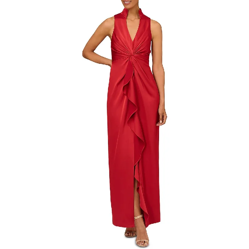 Exclusive Preview Aidan Mattox Womens Maxi Ruffled Evening Dress