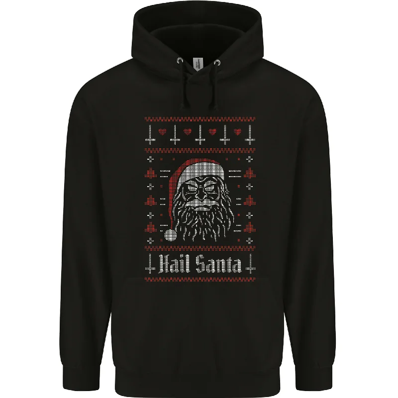Weekend Deal Hail Santa Demonic Evil Anti Christmas Xmas Mens 80% Cotton Hoodie