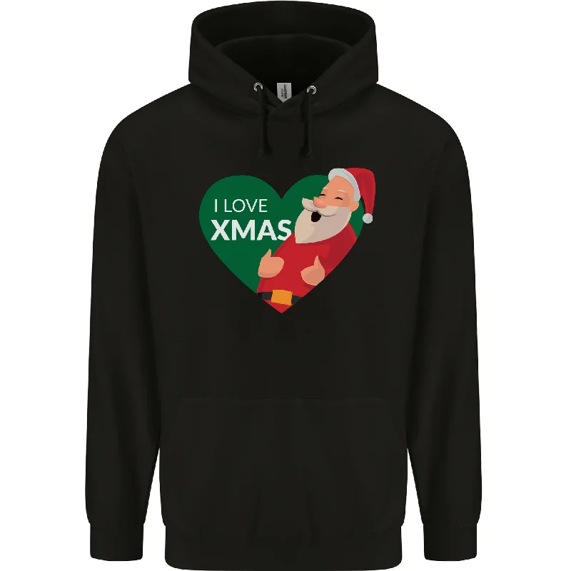 Limited Time Discount I Love Xmas Santa Claus Christmas Mens 80% Cotton Hoodie