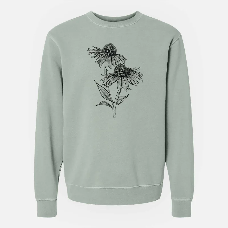 Daily Deals Coneflower - Echinacea purpurea - Unisex Pigment Dyed Crew Sweatshirt