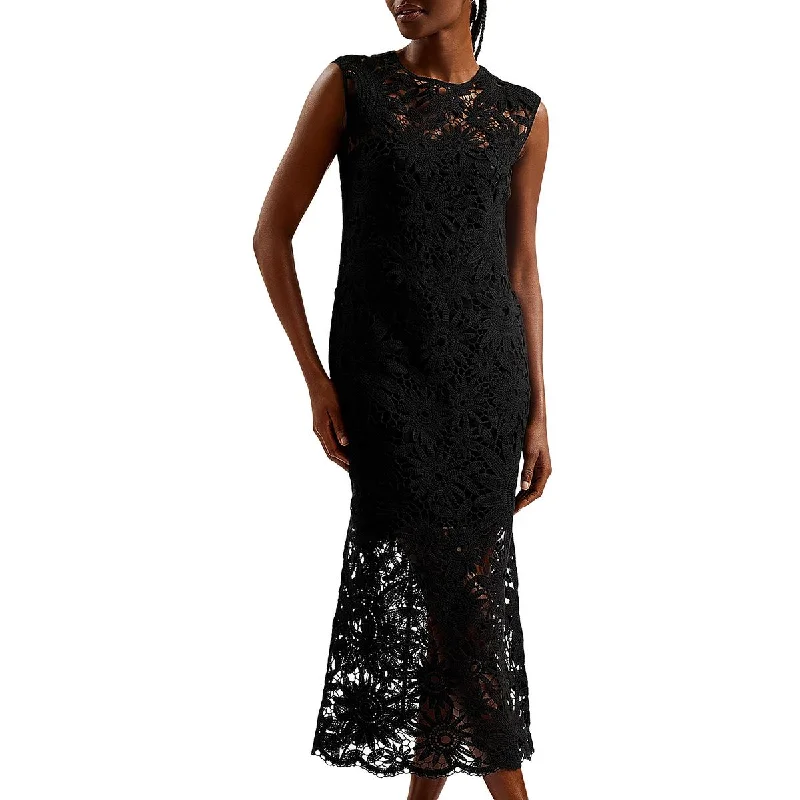 Today Only Ted Baker Womens Crochet Midi Midi Dress