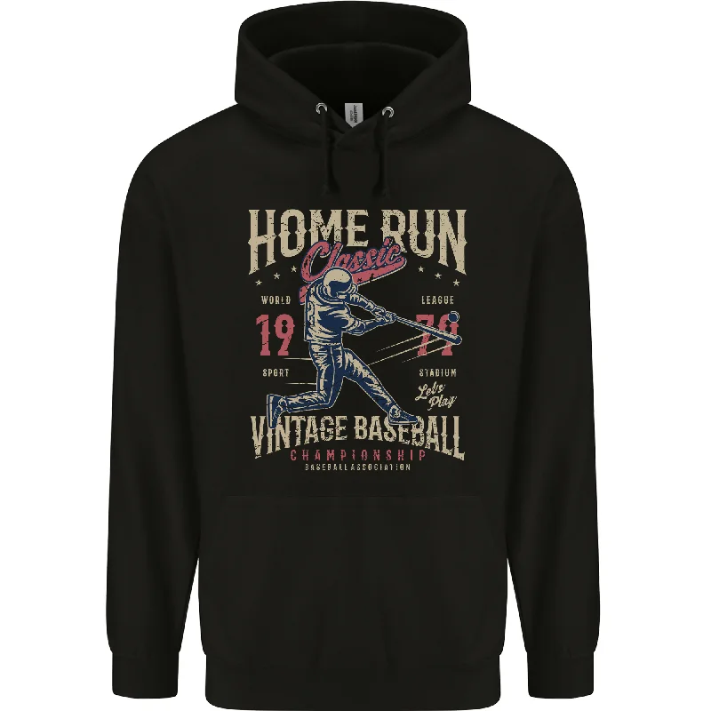 Savings Bonanza Home Run Vintage Baseball Player Mens 80% Cotton Hoodie