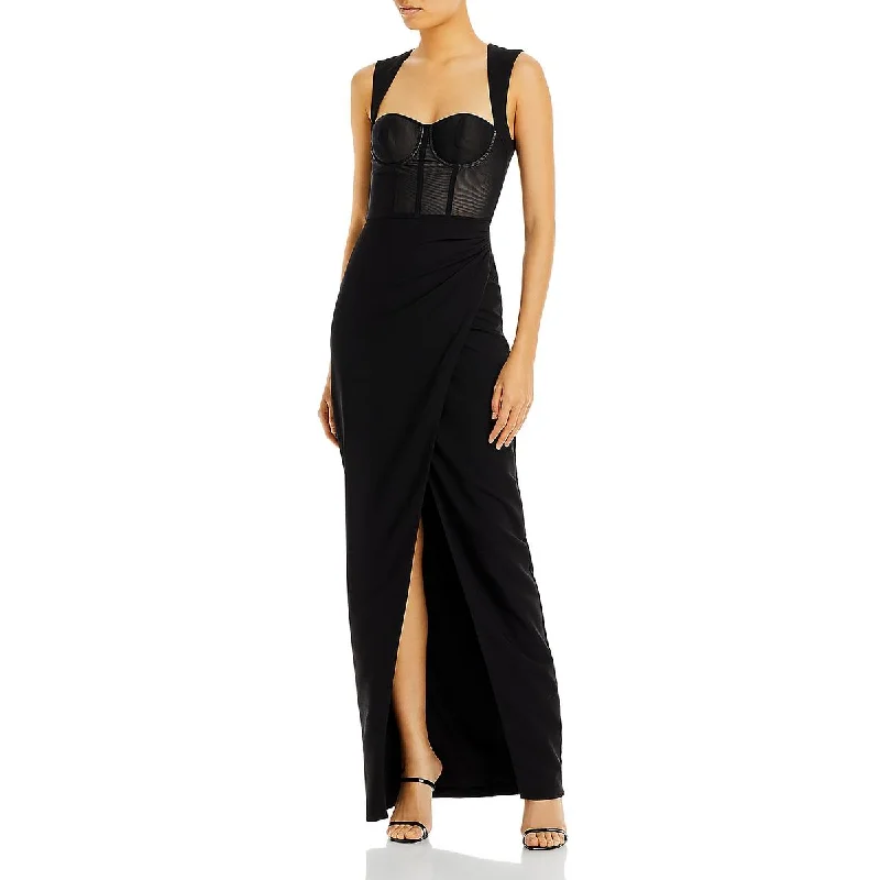 Best Seller Black Halo Womens Malvina Side Slit Long Evening Dress