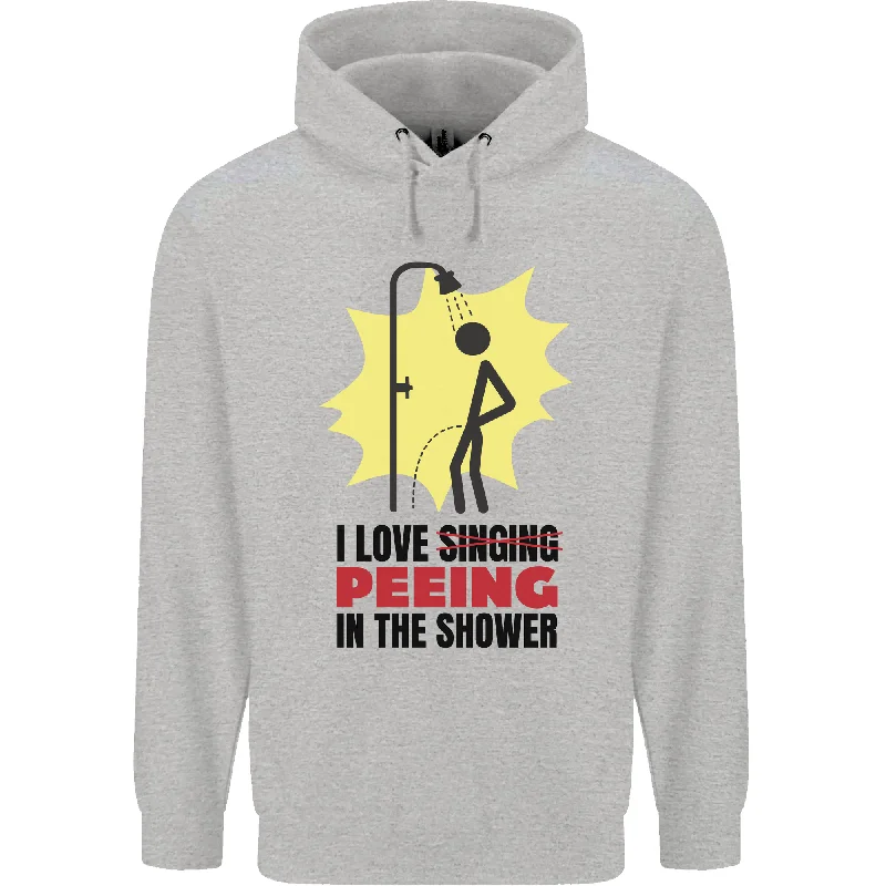 Anniversary Sale I Love Peeing in the Shower Funny Rude Mens 80% Cotton Hoodie