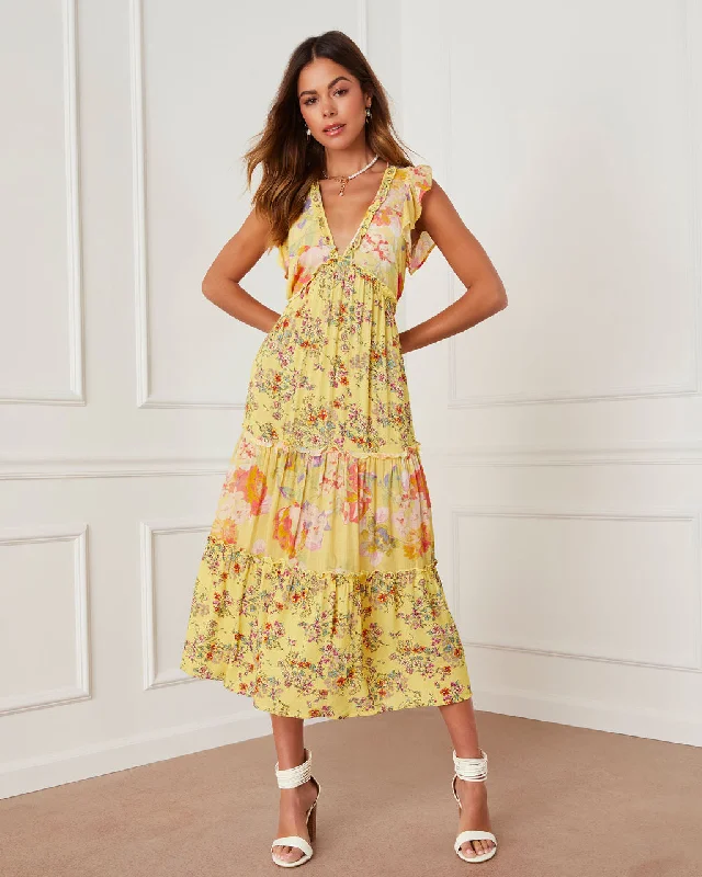 Online Only Novalie Boho Tiered Maxi Dress