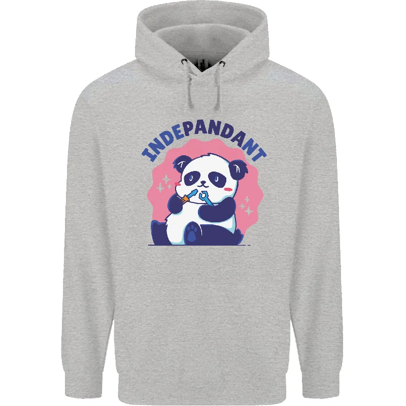 Weekend Deal Indepandant Funny Independent Panda Bear Mens 80% Cotton Hoodie